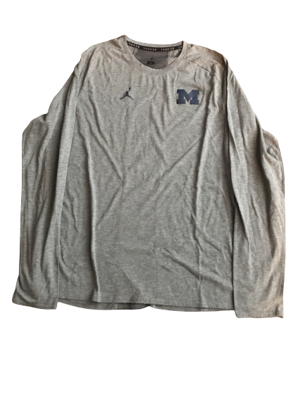 Shea Patterson Michigan Team Issued Jordan Long Sleeve Shirt (Size L)