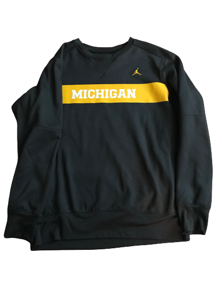 Shea Patterson Michigan Team Issued Jordan Crewneck Sweatshirt (Size L)