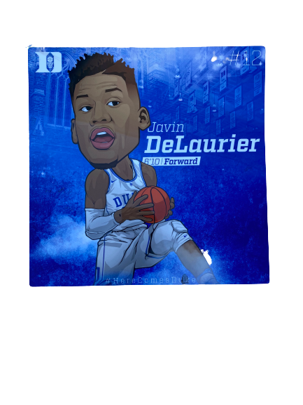 Javin DeLaurier Duke Basketball Locker Room Plate (12 inches x 12 inches)