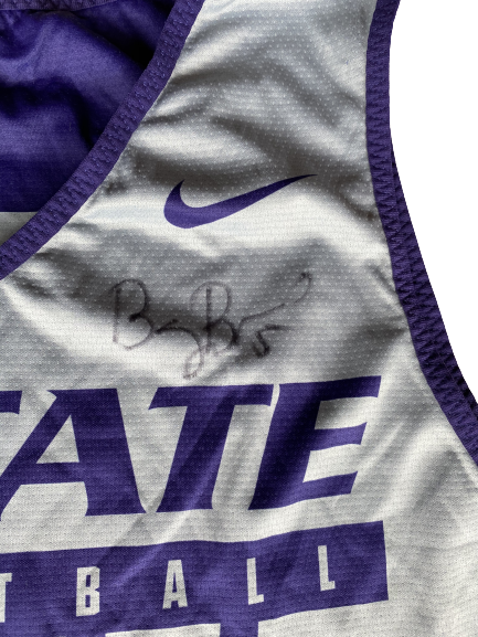 Barry Brown Kansas State Basketball Player Exclusive SIGNED Reversible Practice Jersey (Size L)