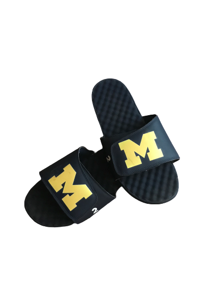 Shea Patterson Michigan Team Issued Jordan Slides with 