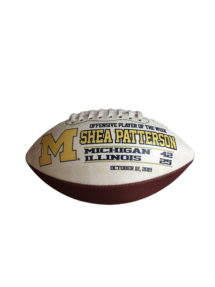 Shea Patterson Michigan Offensive Player of the Week Game Ball (10/12/19)