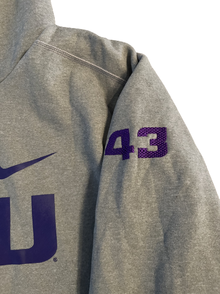 Ray Thornton LSU Football Team Issued Travel Sweatshirt with 
