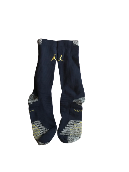 Shea Patterson Michigan Team Issued Jordan Socks (Size XL)