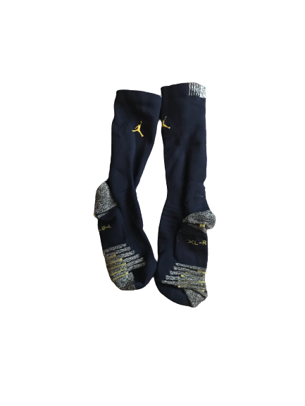 Shea Patterson Michigan Team Issued Jordan Socks (Size L & XL)