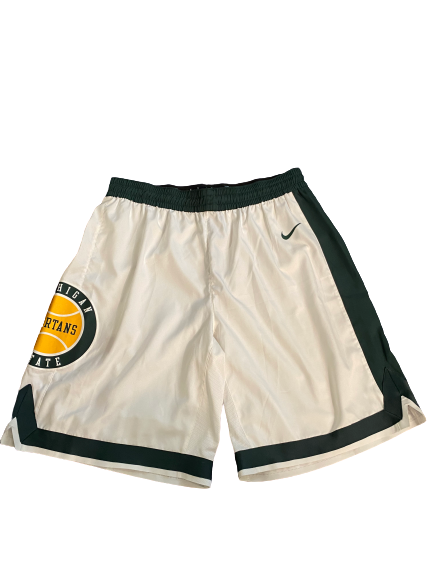 Xavier Tillman Michigan State 2019-2020 Game Worn Shorts - Photo Matched