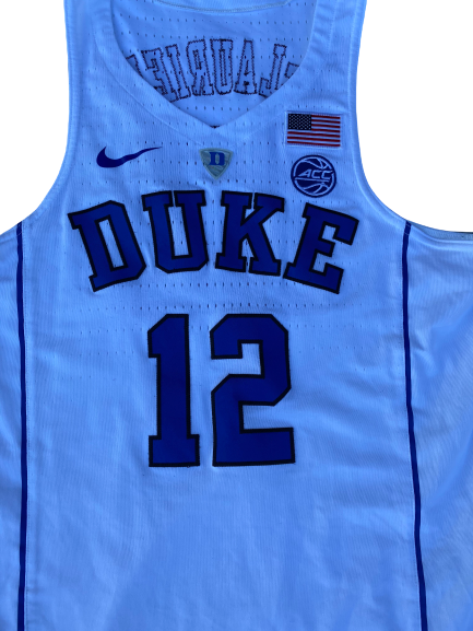 Javin DeLaurier Duke Basketball 2017-2018 Season Game-Worn Jersey (Size 46 +4 Length)(Photo matched)