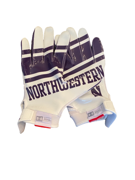 JR Pace Northwestern Football SIGNED Player Exclusive Football Gloves