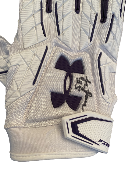 JR Pace Northwestern Football SIGNED Player Exclusive Football Gloves
