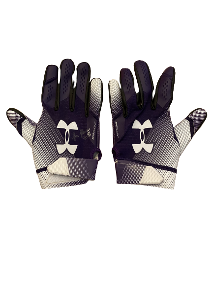 JR Pace Northwestern Football SIGNED Team Issued Football Gloves