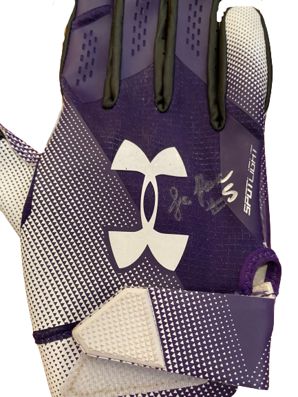 JR Pace Northwestern Football SIGNED Team Issued Football Gloves