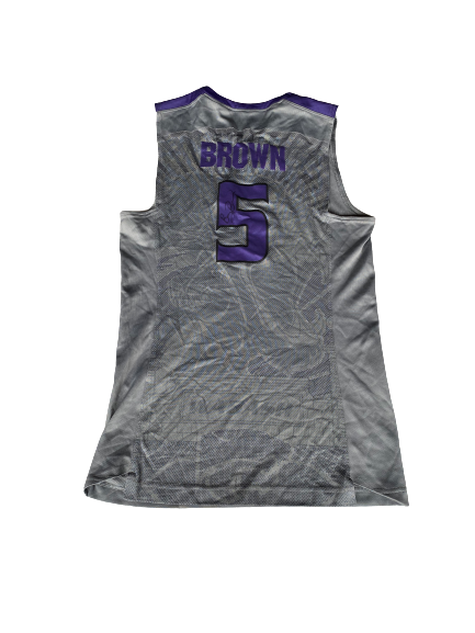 Barry Brown Kansas State Basketball 2015-2016 Signed Game Worn Jersey (Size 48)