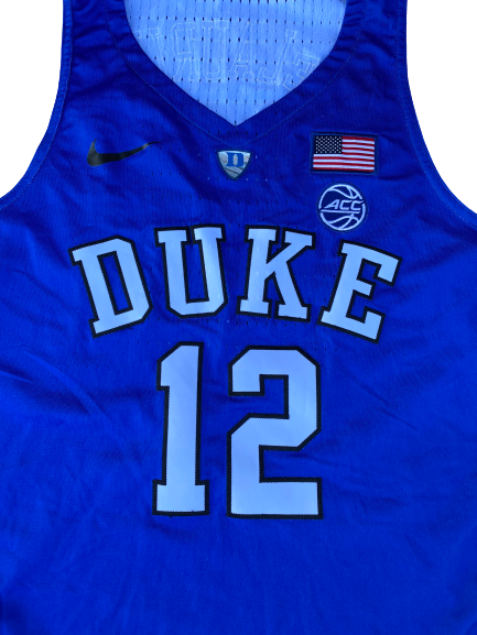 Javin DeLaurier Duke Basketball 2017-2018 Game-Worn Jersey (Size 52 +4 Length)