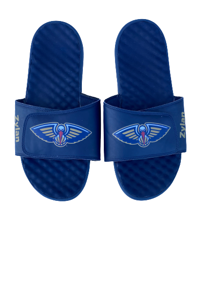 Zylan Cheatham New Orleans Pelicans Slides with Name (Size 14/15)