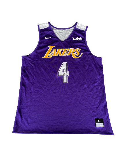 Barry Brown Los Angeles Lakers Player Exclusive SIGNED Reversible Practice Jersey (Size L)