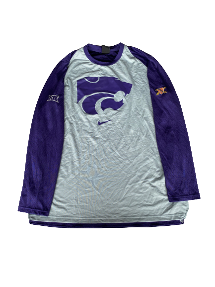 Barry Brown Kansas State Basketball Player Exclusive Long Sleeve Pre-Game Shooting Shirt (Size L)