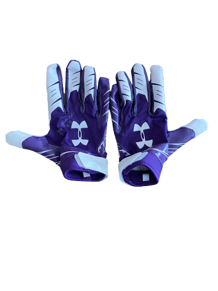 JR Pace Northwestern Football SIGNED Player Exclusive Football Gloves