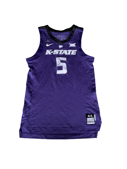 Barry Brown Kansas State Basketball 2018-2019 Signed Game Worn Jersey (Size 44)