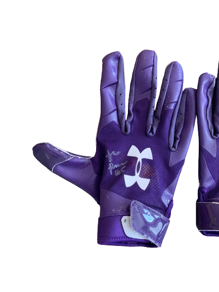 JR Pace Northwestern Football SIGNED Player Exclusive Football Gloves (Size L)