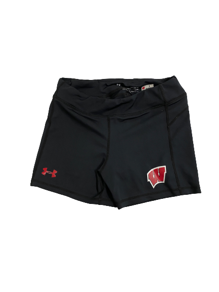 Anna MacDonald Wisconsin Volleyball Team-Issued Compression Spandex Shorts (Size Women&