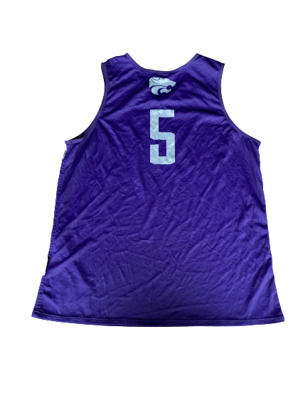 Barry Brown Kansas State Basketball Player Exclusive SIGNED Reversible Practice Jersey (Size L)