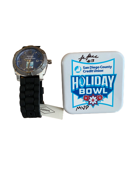 JR Pace Northwestern Football SIGNED Player Exclusive 2018 Holiday Bowl Watch with Case