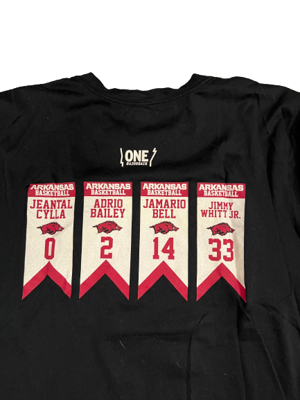 Jimmy Whitt Jr. Arkansas Basketball Team Exclusive Senior Night Pre-Game Warm-Up Shirt (Size XL)
