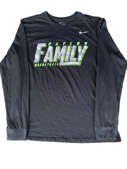 Makai Mason Baylor Basketball Player Exclusive Nike Long Sleeve Shirt (Size L)