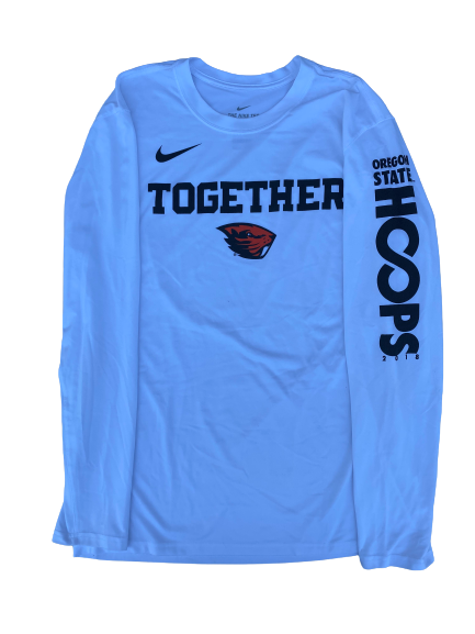 Aleah Goodman Oregon State Basketball Team Issued Long Sleeve Workout Shirt (Size L)