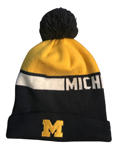 Tyrone Wheatley Jr. Michigan Team Issued Adidas Beanie Hat