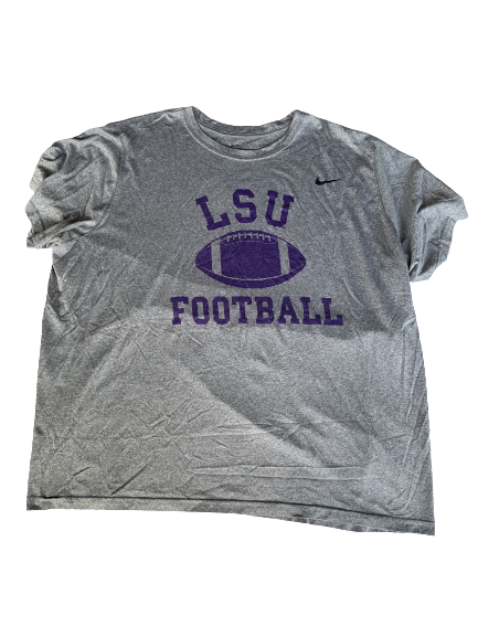 Breiden Fehoko LSU Football Nike T-Shirt With Number On Back (Size XXXL)