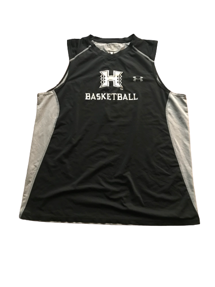 Zigmars Raimo Hawaii Basketball Team Issued Sleeveless Shirt with Number 14 on Back (Size XXL)