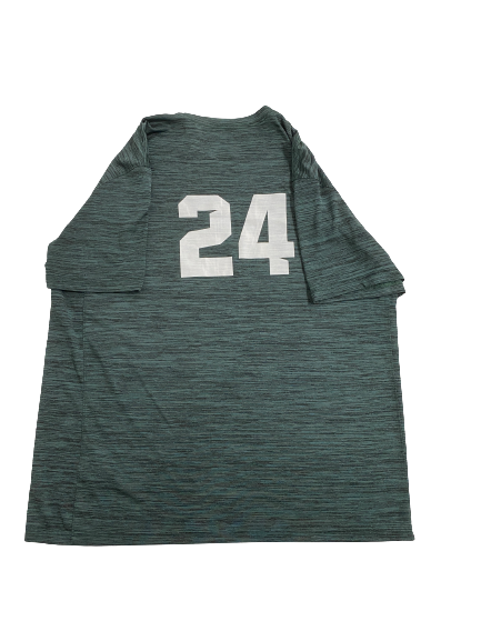 Elijah Collins Michigan State Football Player-Exclusive Pre-Game Warm-Up Shirt With 
