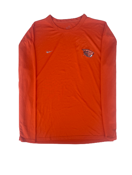 Aleah Goodman Oregon State Basketball Team Issued Long Sleeve Workout Shirt (Size XL)