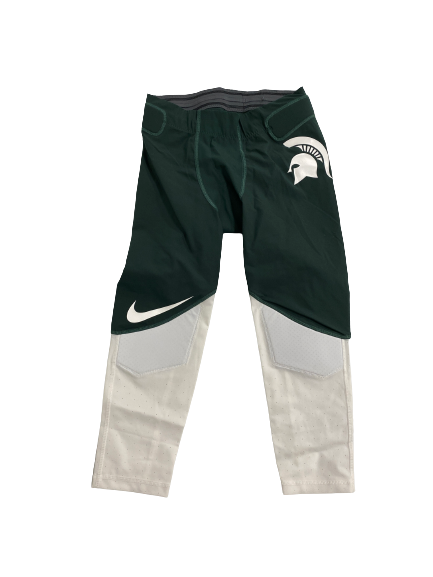 Elijah Collins Michigan State Football Player-Exclusive Football Compression Pants (Size L)