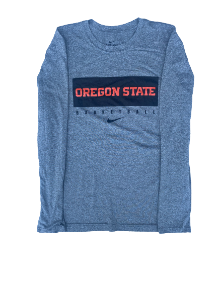 Aleah Goodman Oregon State Basketball Team Issued Long Sleeve Workout Shirt (Size M)