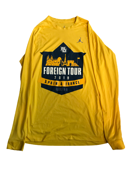 Markus Howard Marquette Team Exclusive "2019 Foreign Tour" Long Sleeve Shirt (Size M)