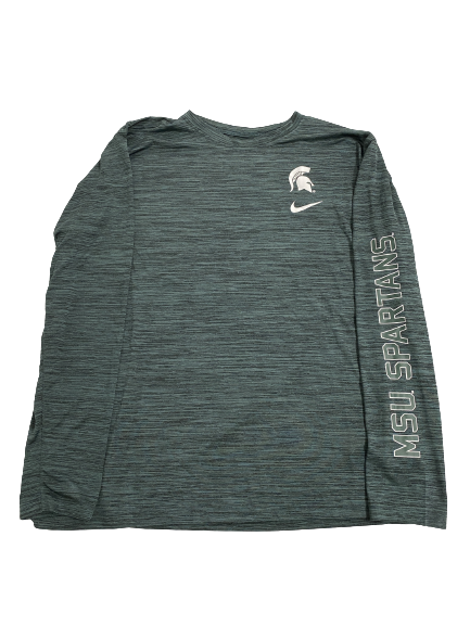 Elijah Collins Michigan State Football Team-Issued Long Sleeve Shirt (Size XXL)