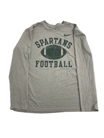 Elijah Collins Michigan State Football Team-Issued Long Sleeve Shirt (Size L)