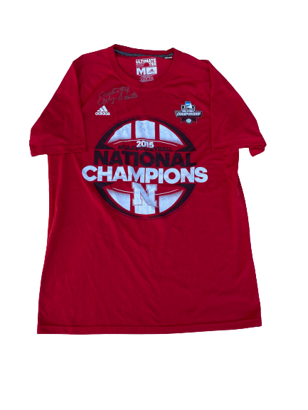 Justine Wong-Orantes Nebraska Volleyball SIGNED National Champions Shirt (Size M)