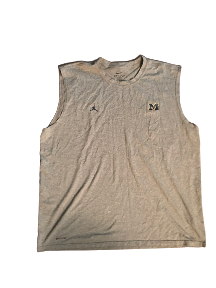 Tyrone Wheatley Jr. Michigan Team Issued Jordan Sleeveless Workout Shirt (Size XXL)