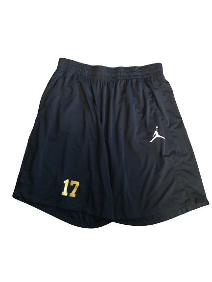 Tyrone Wheatley Jr. Michigan Team Issued Jordan Shorts (Size XXL)