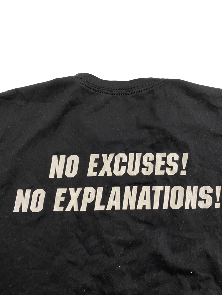 Maurice Bell Colorado Football "No Excuses! No Explanations!" Player-Exclusive T-Shirt (Size L)