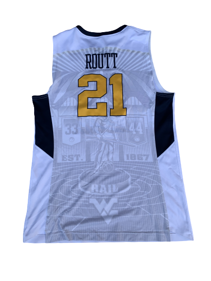 Logan Routt West Virginia Basketball 2015-2016 Season Game Jersey (Size 52)