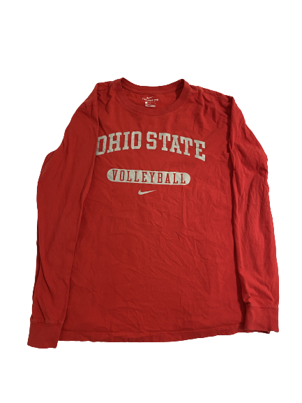 Kylie Murr Ohio State Volleyball Team-Issued Long Sleeve Shirt (Size L)