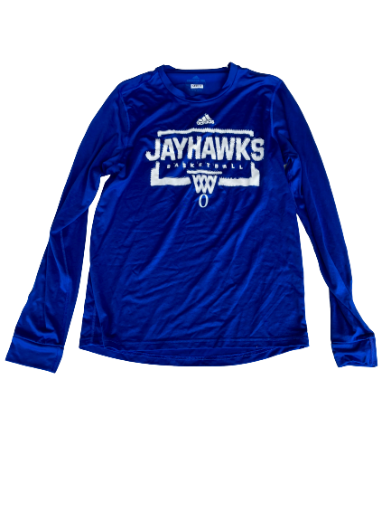 Marcus Garrett Kansas Basketball Team Issued Long Sleeve Shirt with 