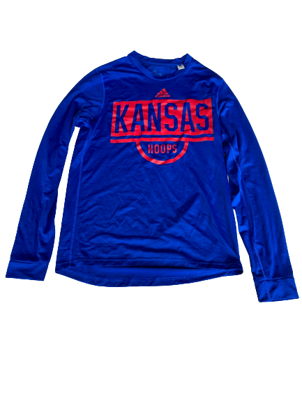Marcus Garrett Kansas Basketball Team Issued Long Sleeve Shirt with 