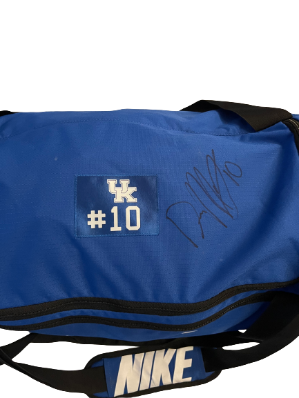 Davion Mintz Kentucky Basketball Signed Team Issued Travel Duffel Bag with Number
