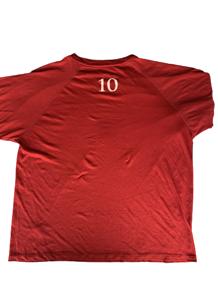 Tyshawn Taylor Kansas Adidas Long Sleeve Shirt With Number (Size XL)