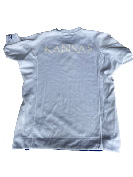 Marcus Garrett Kansas Basketball Player Exclusive Short Sleeve Pre-Game Warm-Up Shirt (Size L)